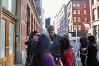Hayden Christensen, Rachel Bilson and Tove Christensen out and about in NYC with Fans
