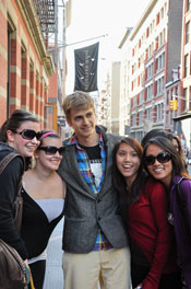 Hayden Christensen and fans in NYC April 17 2009