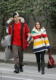 Hayden Christensen and Rachel Bilson visit the Bay Store while in Vancouver for the Olympics