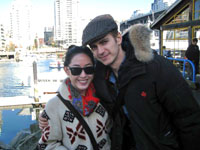 Hayden Christensen with a lucky fan in Vancouver