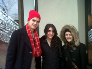 Hayden Christensen and Rachel Bilson with fans at the Mall in Toronto.