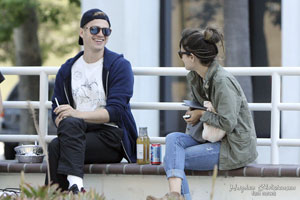 Hayden and Rachel enjoy the sunshine and nachos.