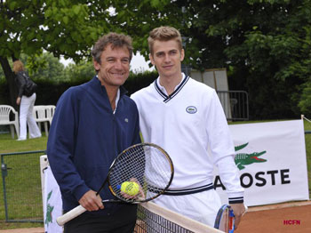 Hayden Christensen with Mats Wilander during the 2009 French Open in Paris.