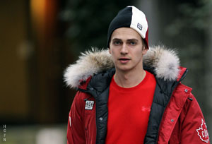 Hayden Christensen, wearing Hudson Bay Company Official Olympic clothing
