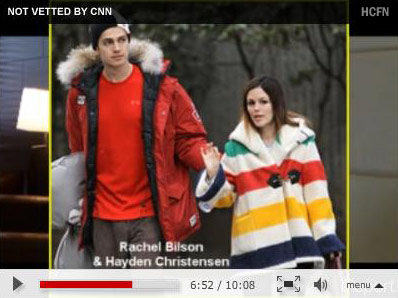 Hayden Christensen and Rachel Bilson, wearing Hudson Bay Company Official Olympic clothing