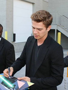 Hayden Christensen scheduled autograph session before doubles match with Pete Sampras November 17, 2011 at the Air Canada Centre.