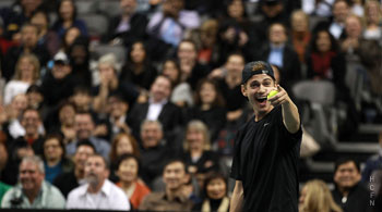 Hayden Christensen uses the Force November 17, 2011 tennis.