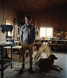 Hayden Christensen on the farm wearing clothes from his new line for RW&Co.