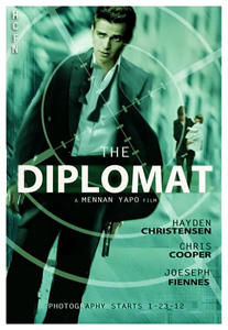 Teaser poster for the upcoming film The Diplomat with Hayden Christensen