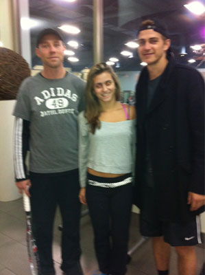 Hayden Christensen pictured with fan in Toronto the day before doubles match with Pete Sampras November 17, 2011.