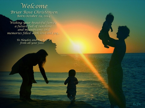 Hayden Christensen and Rachel Bilson welcome daughter Briar Rose Chirstensen, born October 29, 2014.