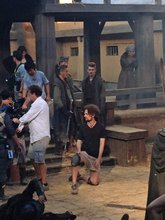 Hayden Christensen filming a scene for Outcast in Hebei near Beijing.