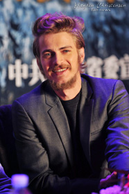 Hayden Christensen on stage in Beijing for launch of new movie Outcast.