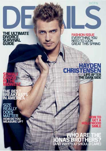 Hayden Christensen cover Details Magazine March 2008