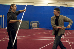 Hayden Christensen light saber master in Star Wars Revenge of the Sith.