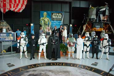 Darth Vader and cast of Star Wars Exhibit at US Space and Rocket Center