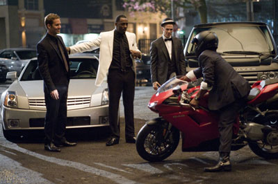 Hayden Christensen with Paul Walker, Idris Elba and Chris Brown in Takers in theaters now.