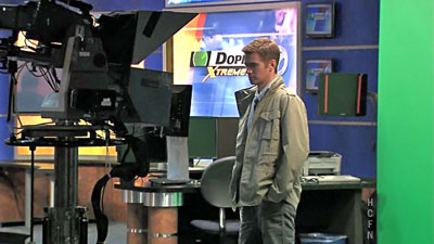 Hayden Christensen on the set of Vanishing on 7th Street