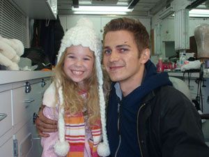 Hayden Christensen and Taylor Groothuis on the set of Vanishing on 7th Street.