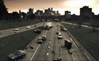 Deserted vehicles on Detroit Highway I-75